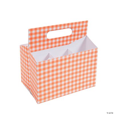 Orange Gingham Tableware Caddy