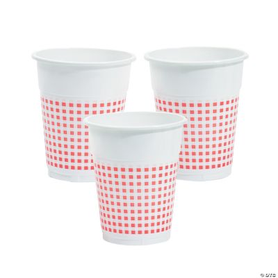 Red Gingham Disposable Cups