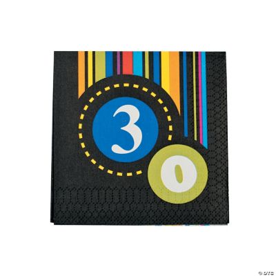 “30th”&nbsp;Birthday Beverage Napkins