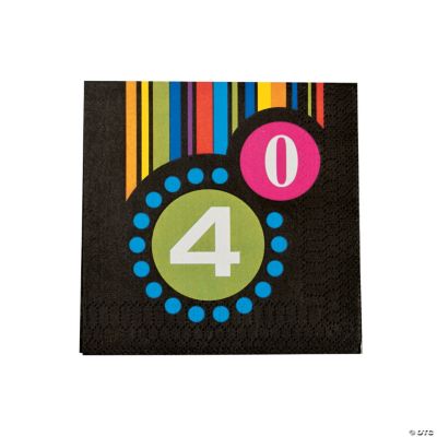 “40th”&nbsp;Birthday Beverage Napkins