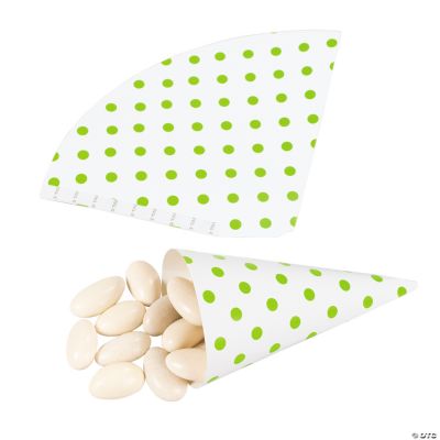 Lime Green Polka Dot Favor Cones