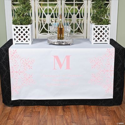 Personalized Pink Monogram Table Runner