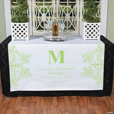 Personalized Lime Green Monogram Table Runner