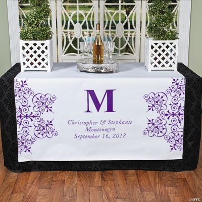 Personalized Purple Monogram Table Runner