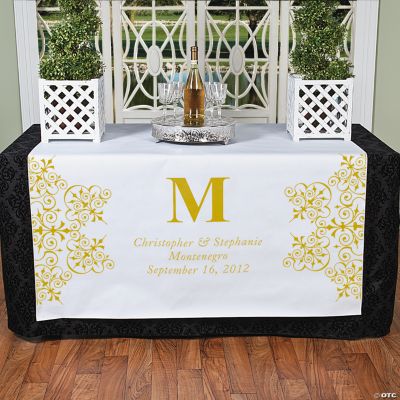 Personalized Gold Monogram Table Runner