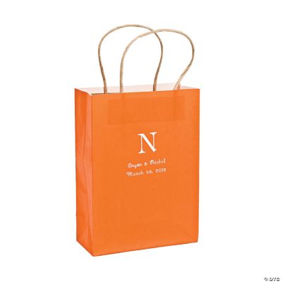 Personalized Monogram Orange Craft Bags