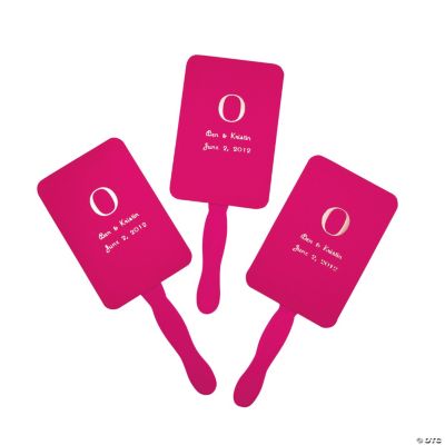 Personalized Hot Pink Monogram Wedding Fans