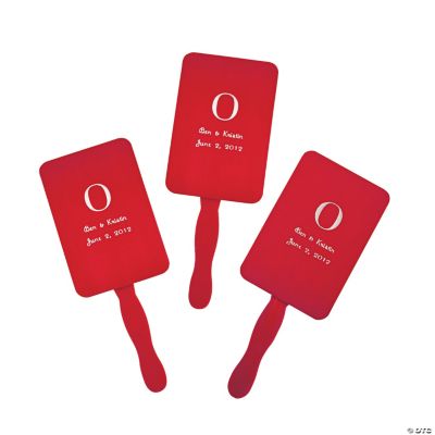 Personalized Red Monogram Wedding Fans