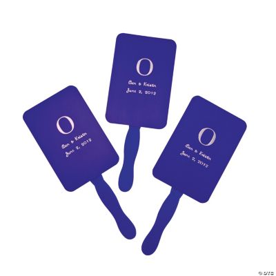Personalized Purple Monogram Wedding Fans