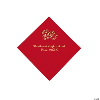 Personalized Casino Red Beverage Napkins