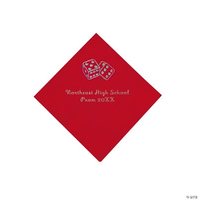 Personalized Casino Red Beverage Napkins