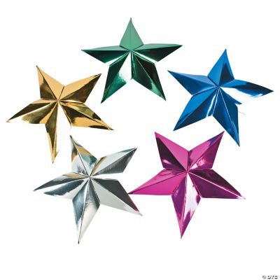 Large Metallic Star Decorations