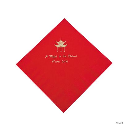 Personalized Red Asian Luncheon Napkins