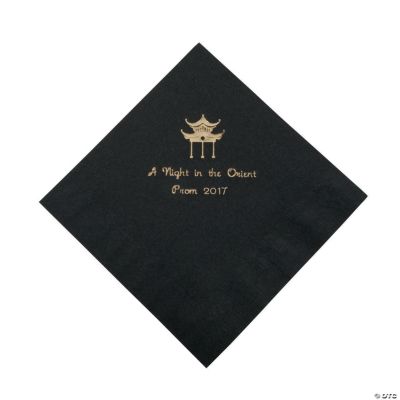 Personalized Black Asian Luncheon Napkins