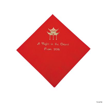 Personalized Red Asian Beverage Napkins