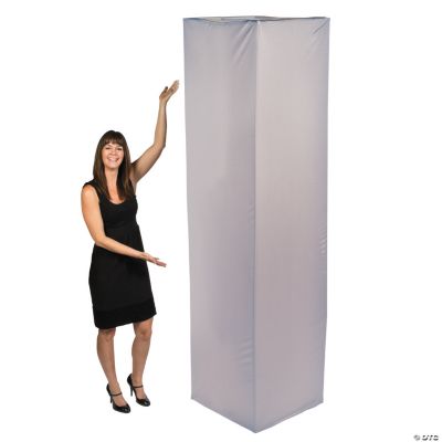 Fabric Square Column Slip Cover - Silver