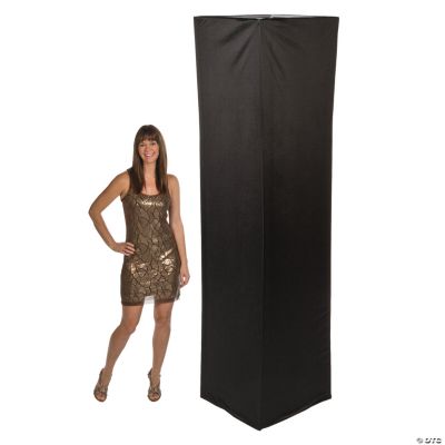 Fabric Square Column Slip Cover - Black