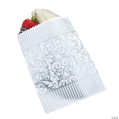 Silver Swirl Wedding Cake Bags