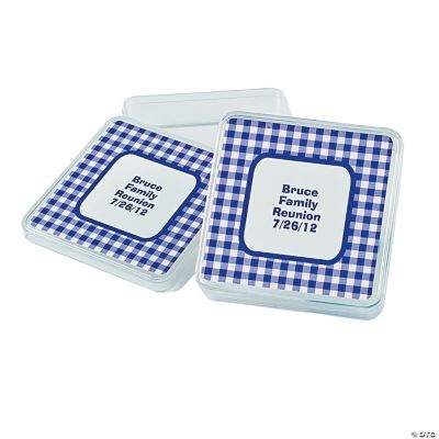 Personalized Purple Gingham Square Favor Containers