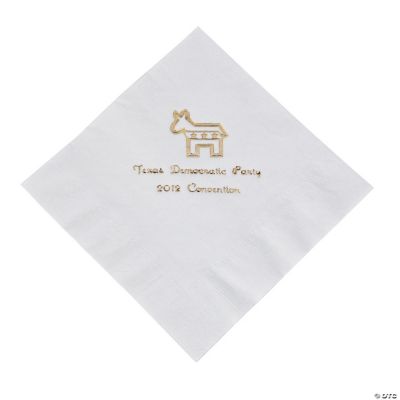 Personalized Democrat White Lunch Napkins