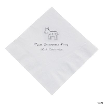 Personalized Democrat White Lunch Napkins