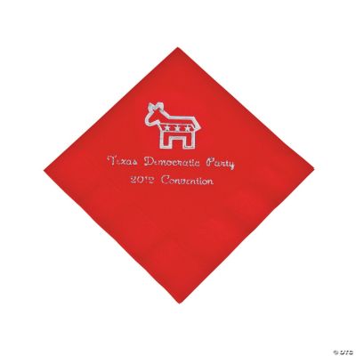 Personalized Democrat Red Beverage Napkins