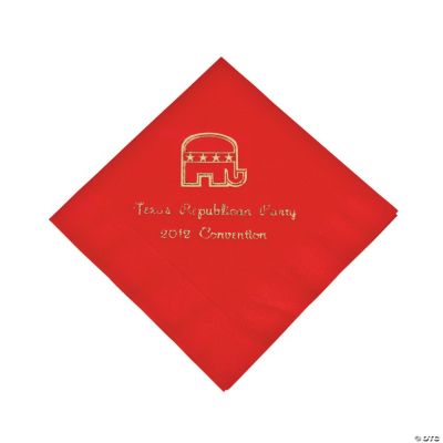 Personalized Republican Red Beverage Napkins