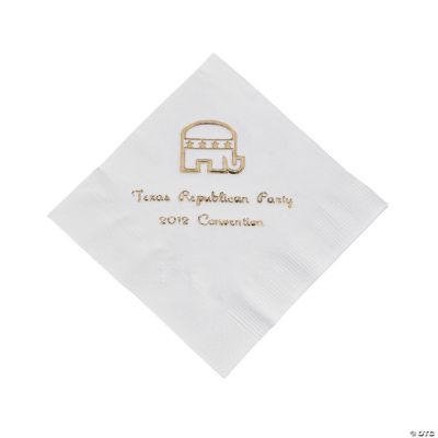 Personalized Republican White Beverage Napkins