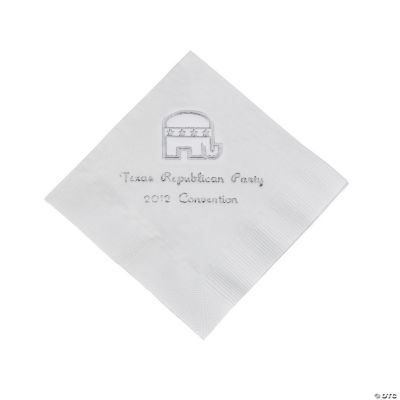 Personalized Republican White Beverage Napkins