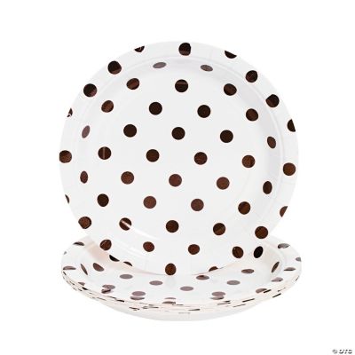 Chocolate Brown Polka Dot Dessert Plates