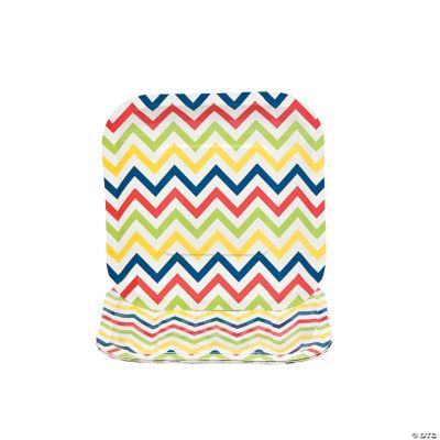 Chevron Pattern Bright Square Dessert Plates