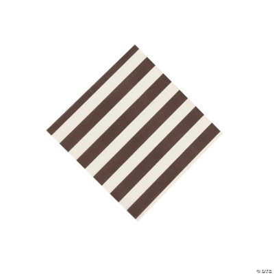 Chocolate Brown Striped Beverage Napkins