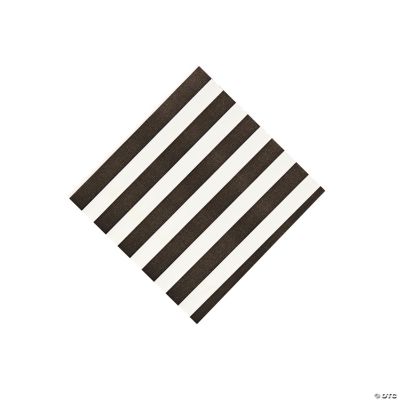 Black Striped Beverage Napkins