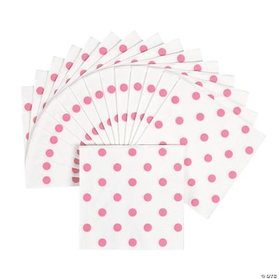 Candy Pink Polka Dot Beverage Napkins