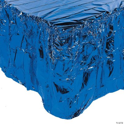 Blue Metallic Table Skirt