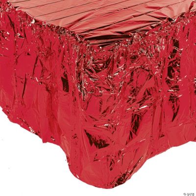 Red Metallic Table Skirt