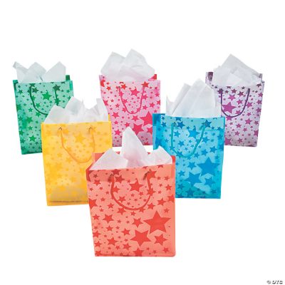 Frosted Star Print Gift Bags