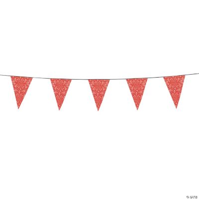 Red Bandana Print Pennant Banner