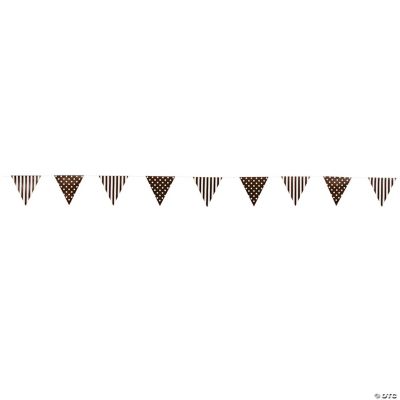 Chocolate Stripe & Polka Dot Pennant Banner