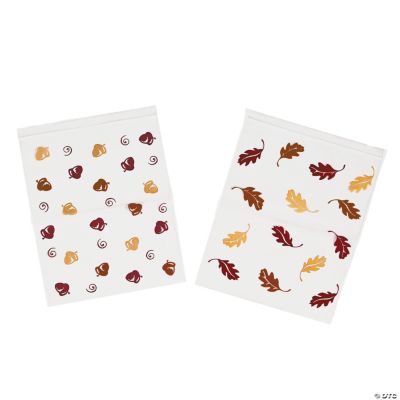 Large Fall Pattern Resealable Bags
