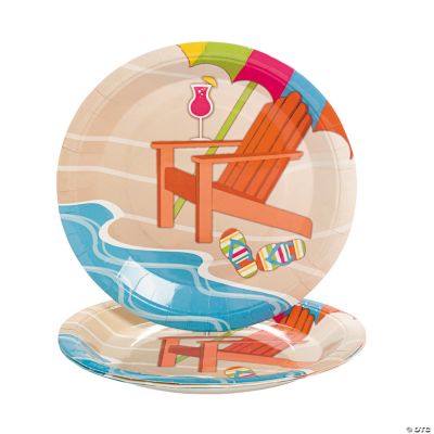 Bright Beach Paper Dinner Plates