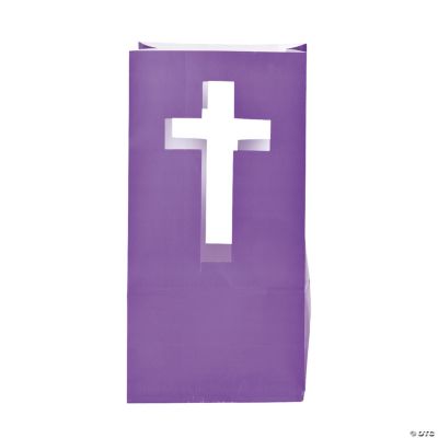 Purple Cross Luminary Bags