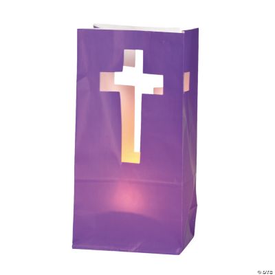 Purple Cross Luminary Bags Oriental Trading