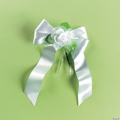 Mini Pew Bows With White Rose