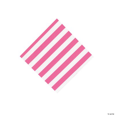 Candy Pink Striped Beverage Napkins