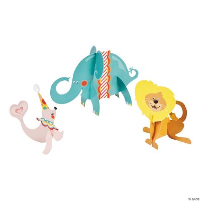 1st Birthday 3D Circus Character Centerpieces