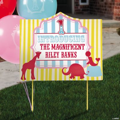 Personalized 1st Birthday Circus “Introducing” Yard Sign