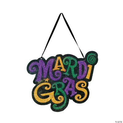 Mardi Gras Glitter Door Hanger