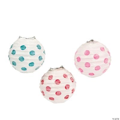 1st Birthday Circus Polka Dot Glitter Lanterns