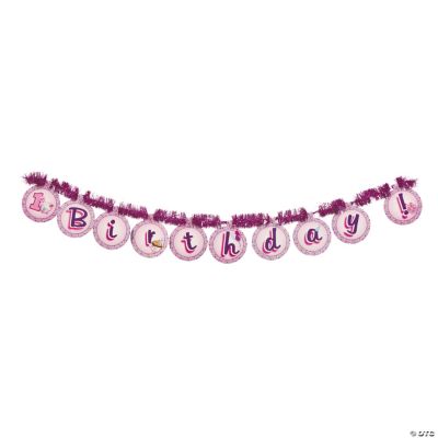“1st Birthday” Cupcake Tinsel Banner